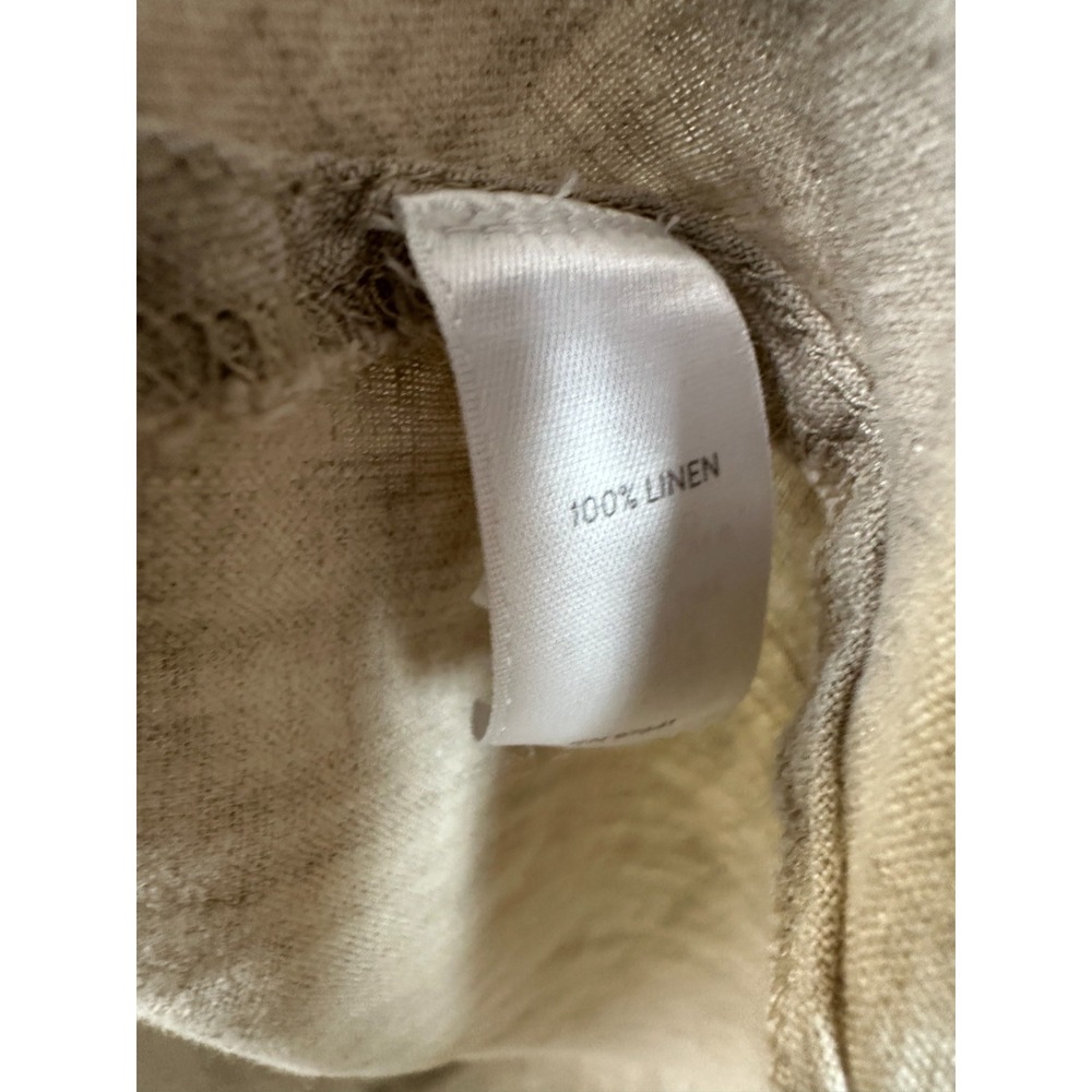 J.Jill Love Linen Beige V-Neck Asymmetrical Tunic Top XL Petite Lagonlook Relax - Picture 10 of 12